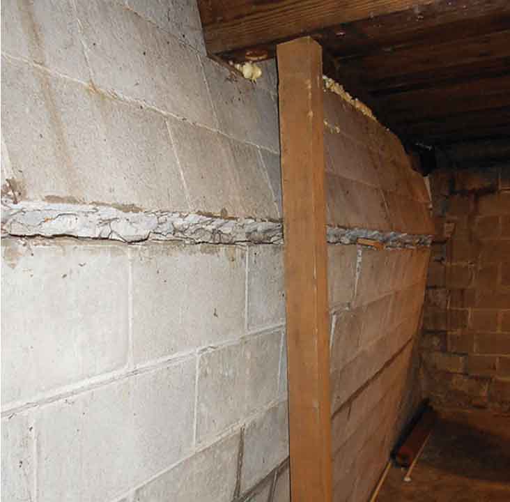 bowed - bulged wall Piedmont Foundation Repair 12520 Woodbend Dr. Matthews, NC 28105 (704) 401-4111 https://piedmontfoundationrepair.com