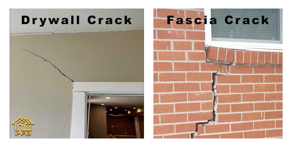 Drywall crack - Fascia crack - Piedmont Foundation Repair - 704.401.4111