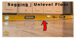 Sagging . Unlevel Floor. Piedmont Foundation Repair . 704.40.4111